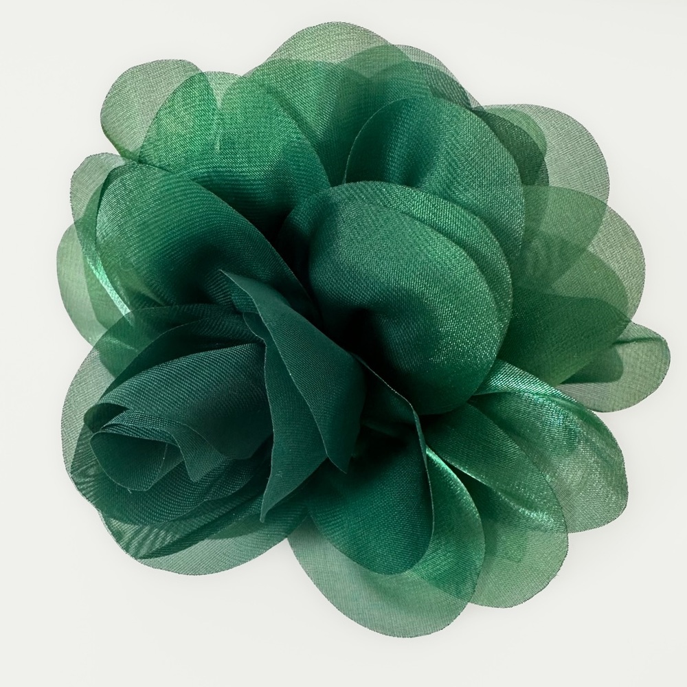 Big Flower Hair Claw in Green